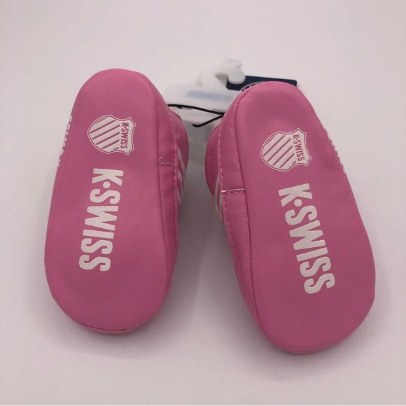 K-Swiss Pink and White Striped Sneaker Baby Girls size 2 NWT 3-6 Month Soft Sole - Picture 7 of 10